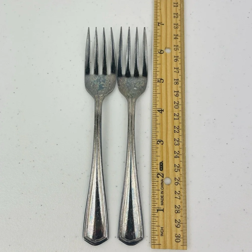 Vintage Oneida Hotel Silver Plate Set of 2 Salad Forks Flatware